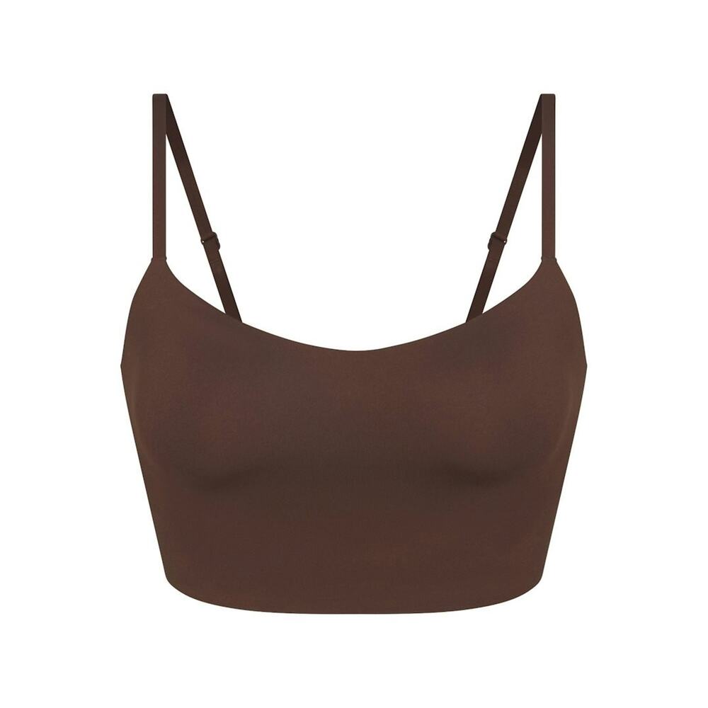 Nike x SKIMS Matte Cami Longline Bra Dark Sepia Brown BR-SPT-5115 Size Small